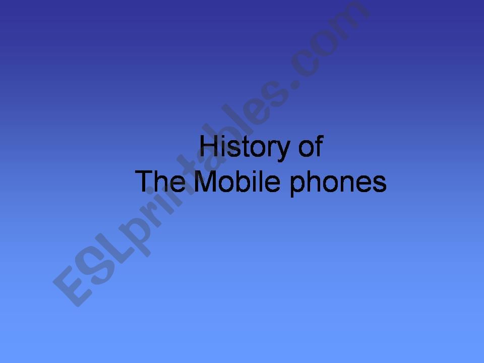History of mobile phones powerpoint