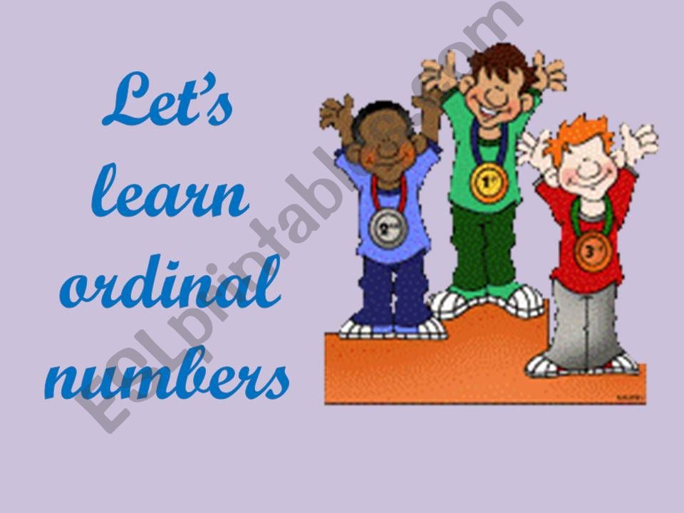 Ordinal numbers powerpoint