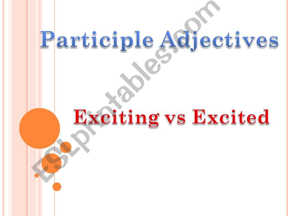 Participle Adjectives powerpoint
