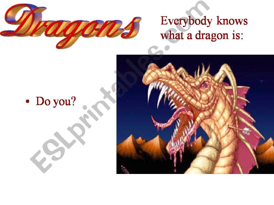 Dragons, East and West powerpoint