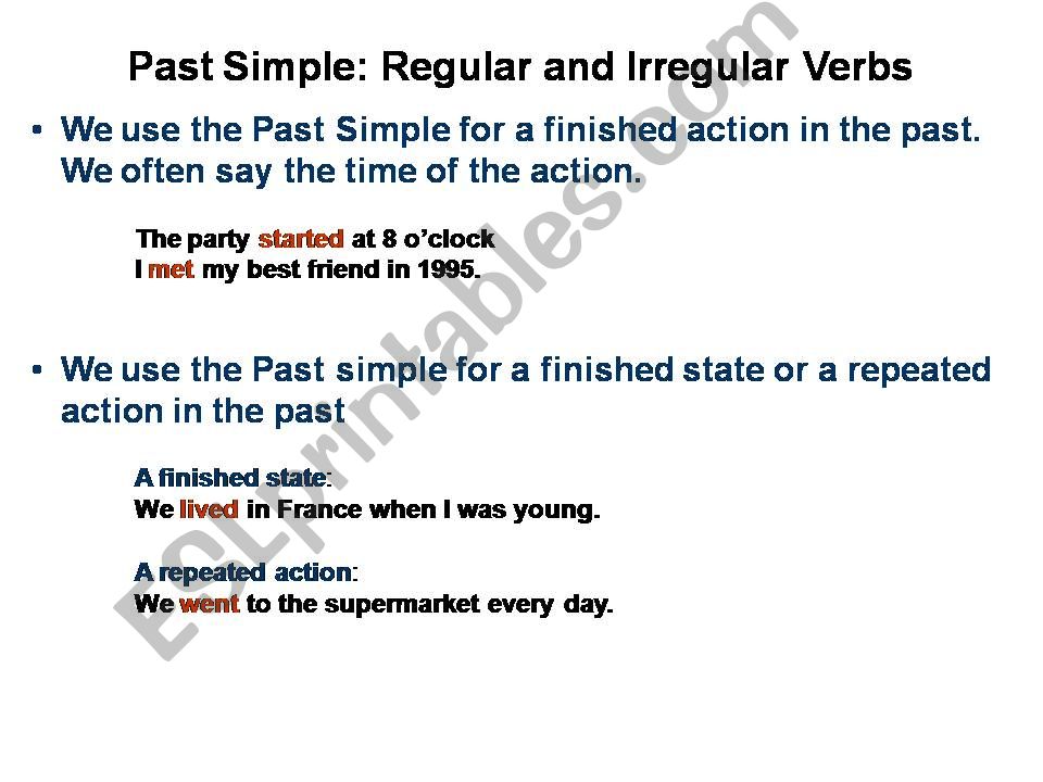 Past Simple powerpoint
