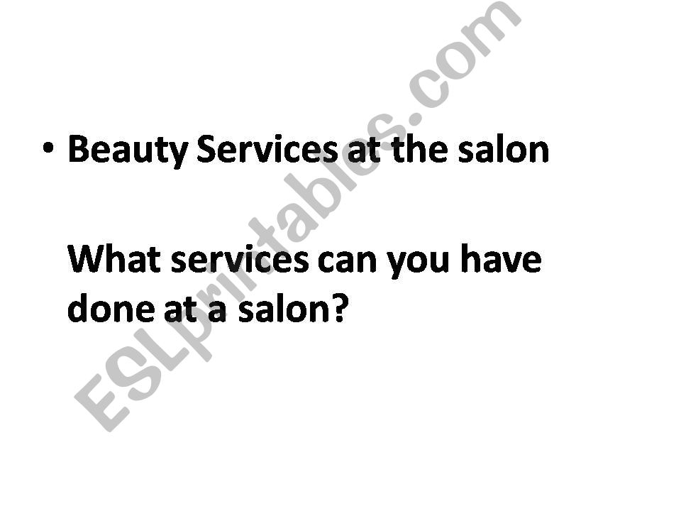 Beauty services powerpoint