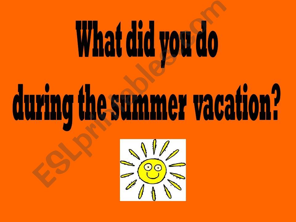 What did you do? (exercise questioning and answering in past tense) What did you do? (exercise questioning and answering in past tense)