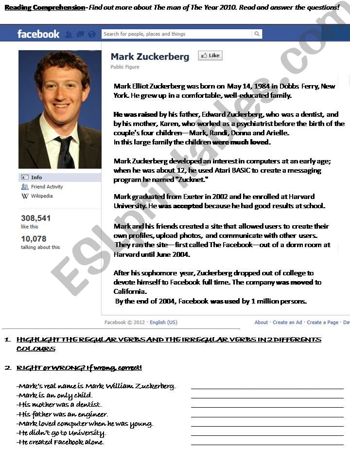 Mark Zuckerberg- biography powerpoint