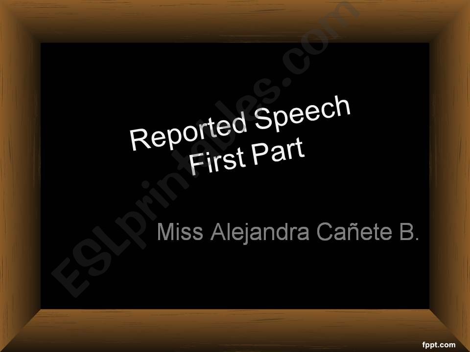 Reported Speech powerpoint