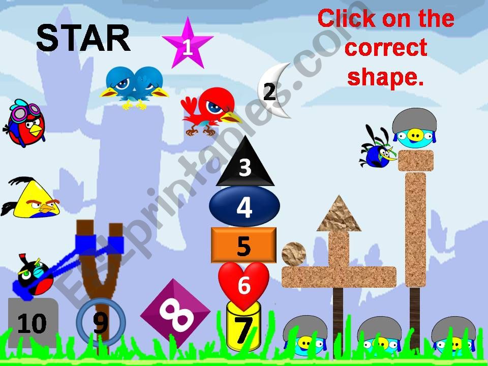 Shapes Angry Bird Game Part 2 powerpoint