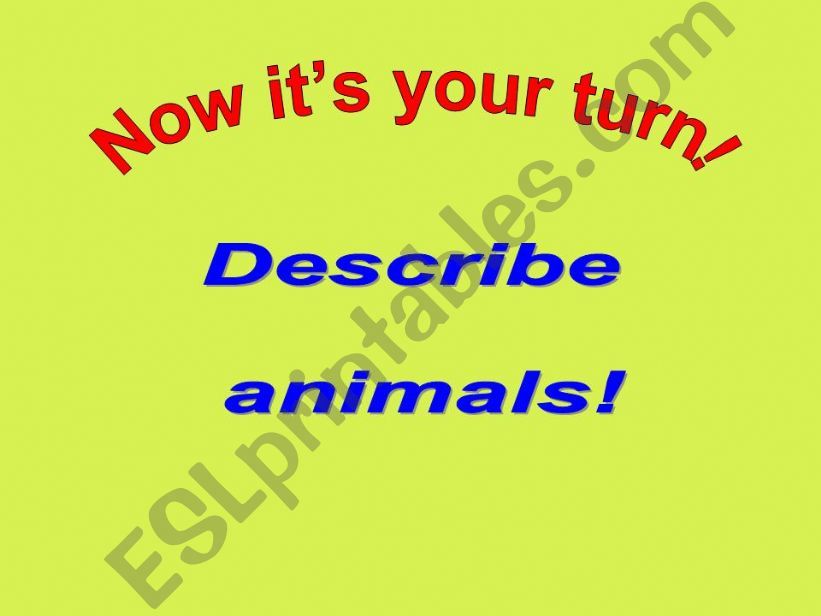 description of animals Part 3 of 3