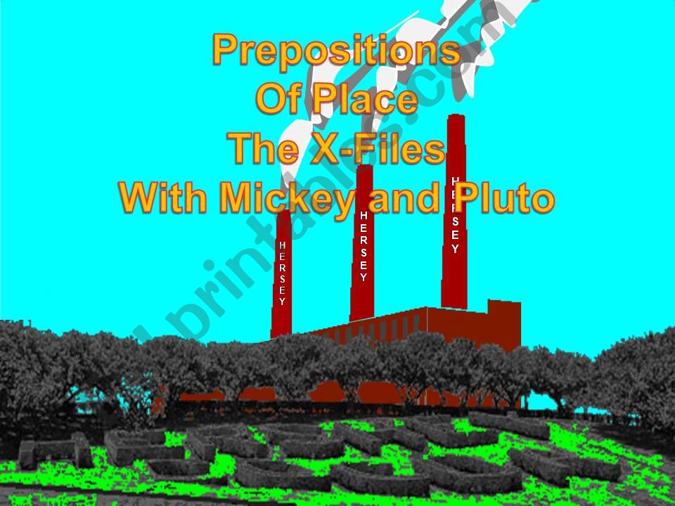 Prepositions of place with Mickey and Pluto X files part 1