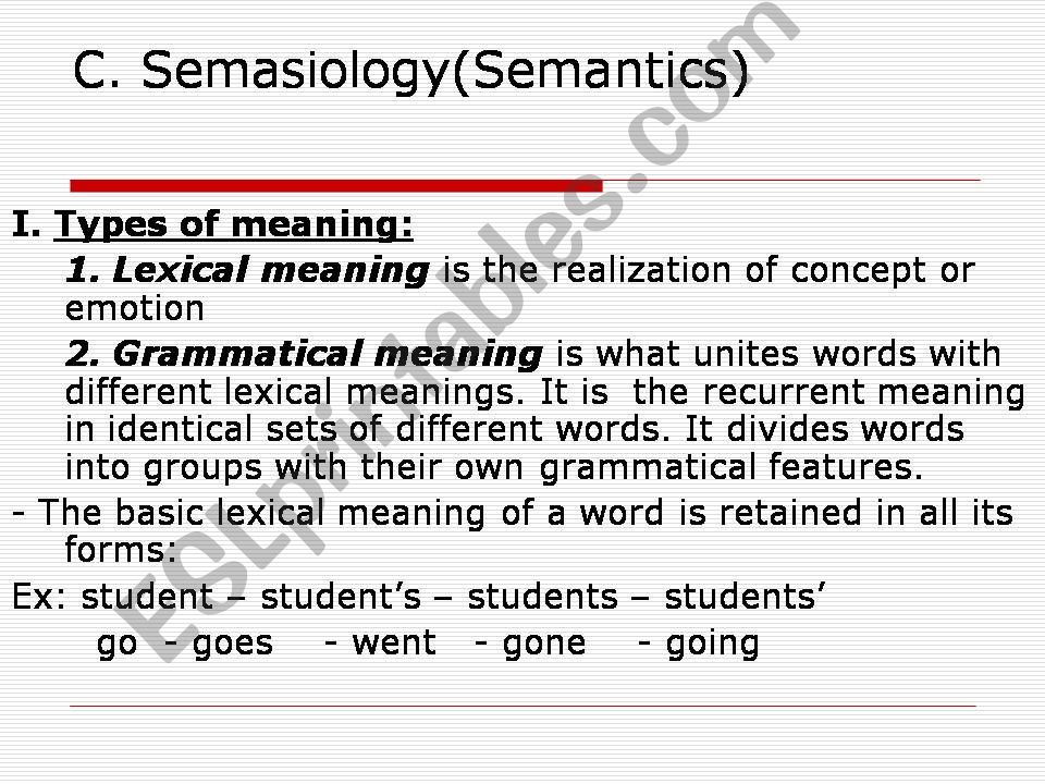 Lexicology - word formation powerpoint