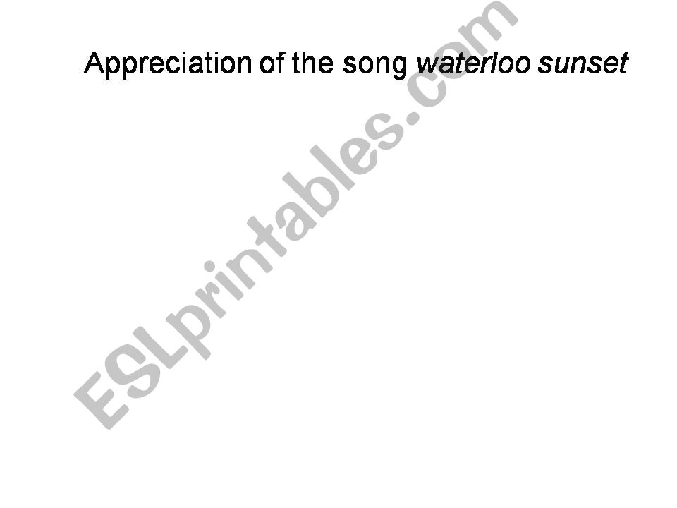 appreciation of the song waterloo sunset