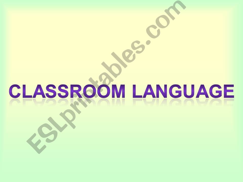 classroom language powerpoint