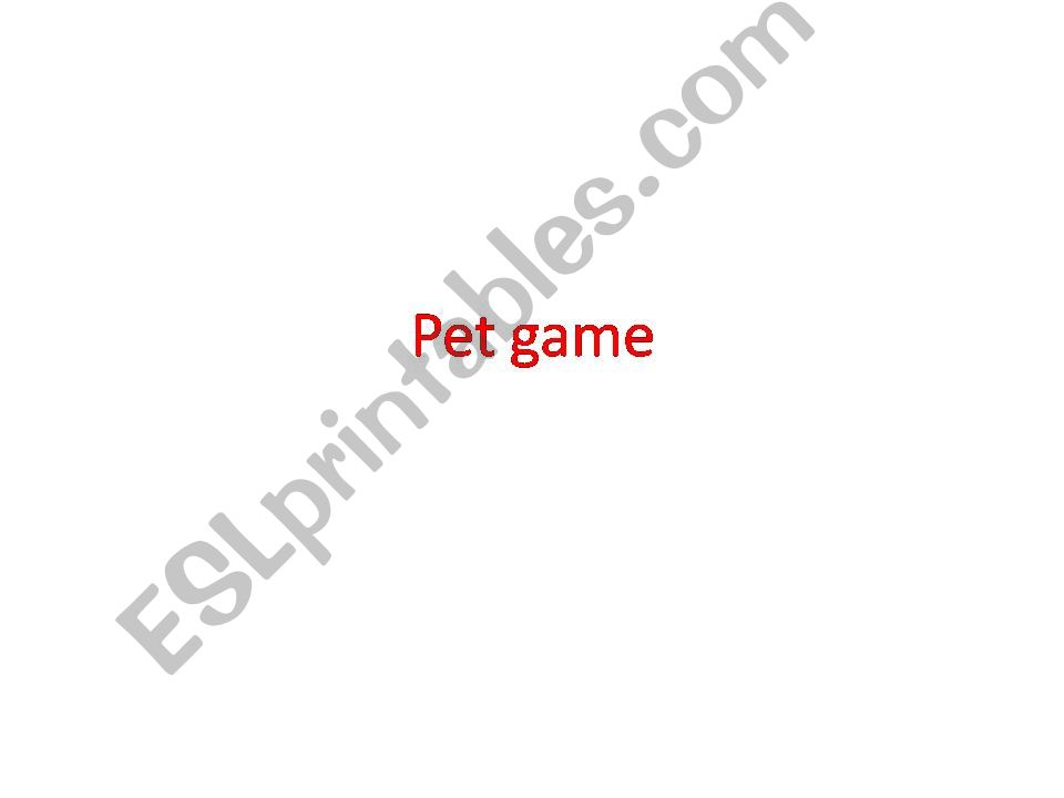 pet game  powerpoint