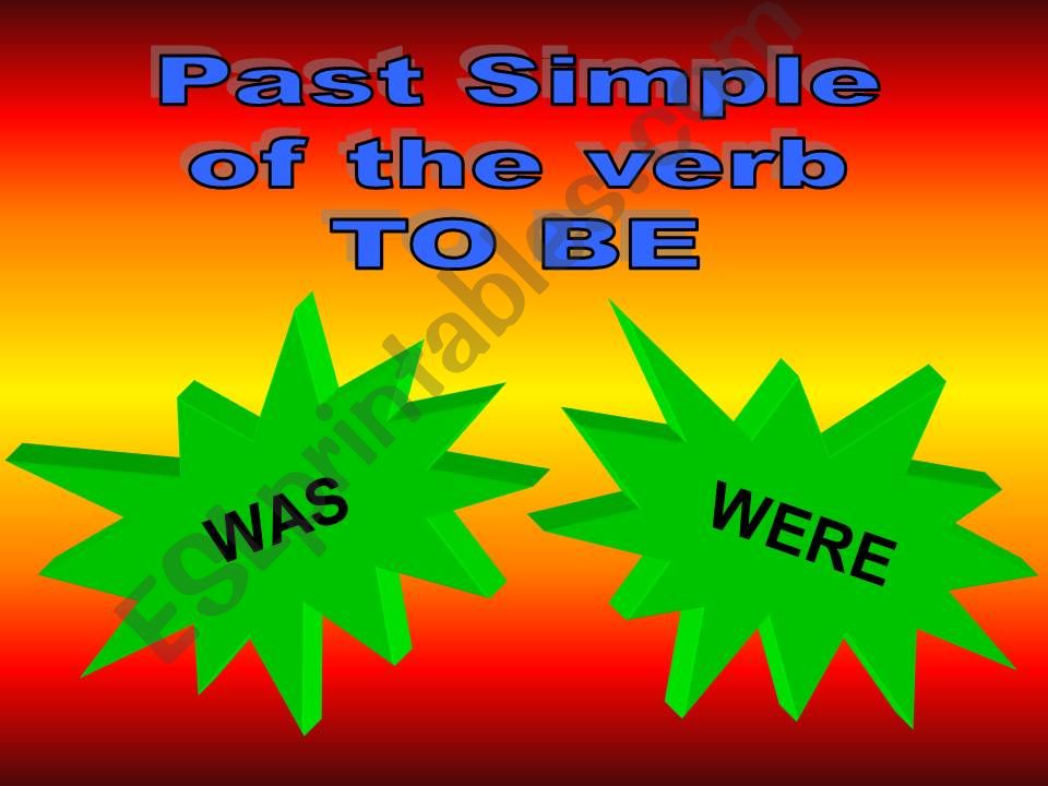 Past simple of the verb TO BE powerpoint