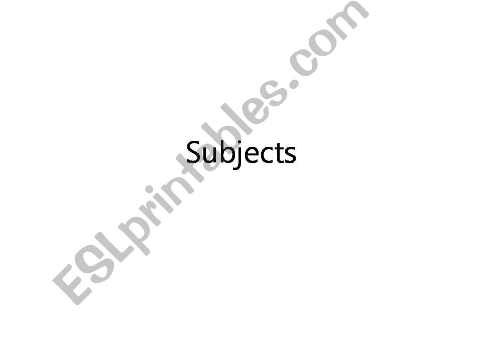 Subjects for elelmentary  powerpoint