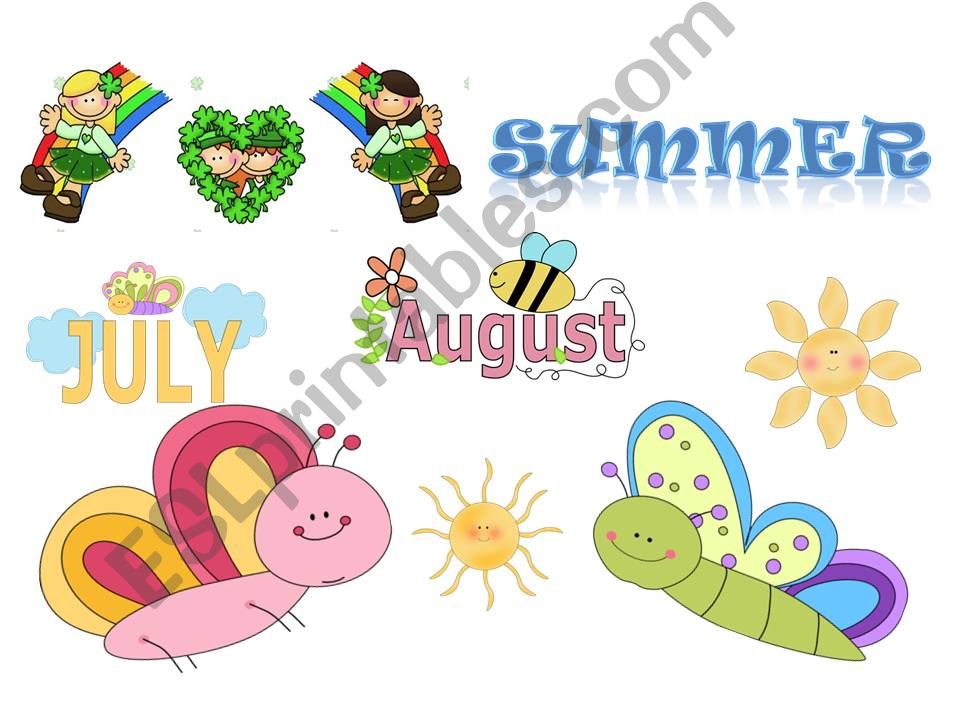 SUMMER : JULY AND AUGUST powerpoint
