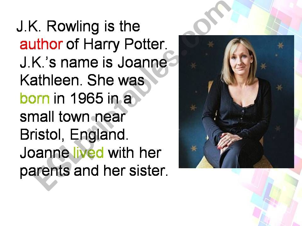 J.K Rowling (part 2) powerpoint