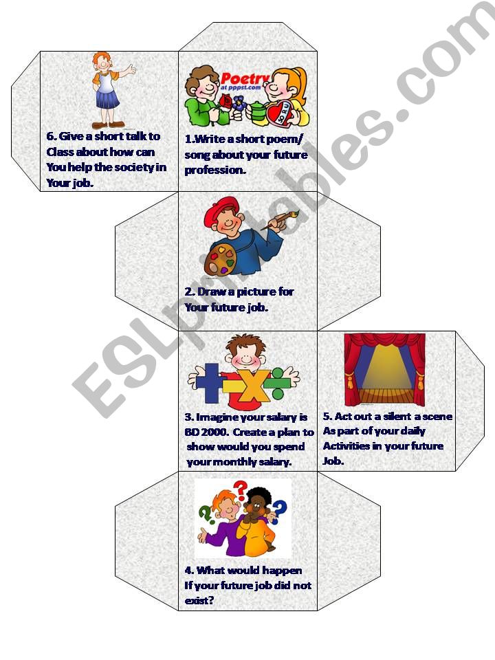 Dream Job Cube Activity powerpoint