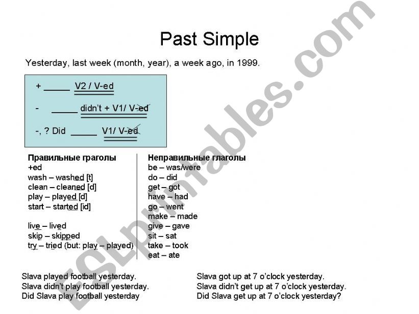 Past Simple powerpoint