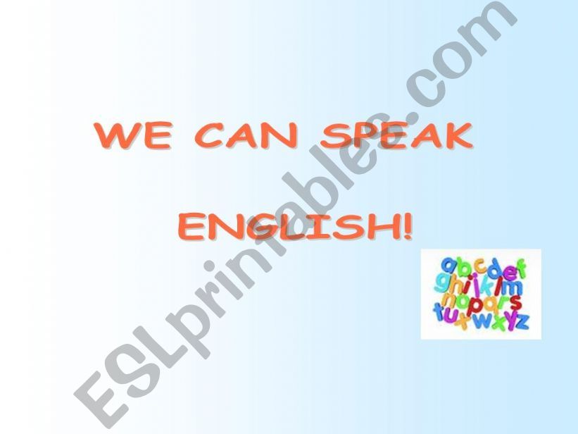 We can speak English powerpoint