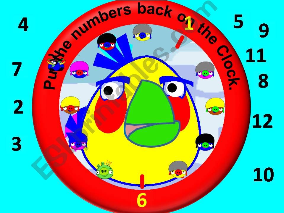 Numbers on a clock animated with sound part 2