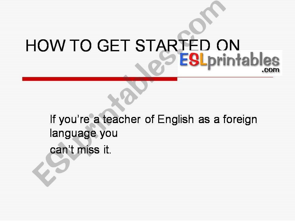 how to use eslprintables.com powerpoint