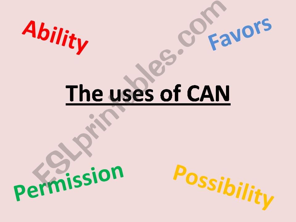 The uses of can powerpoint