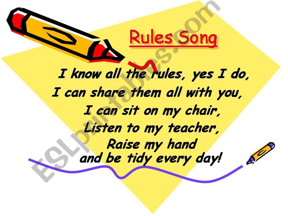 Rules Song powerpoint