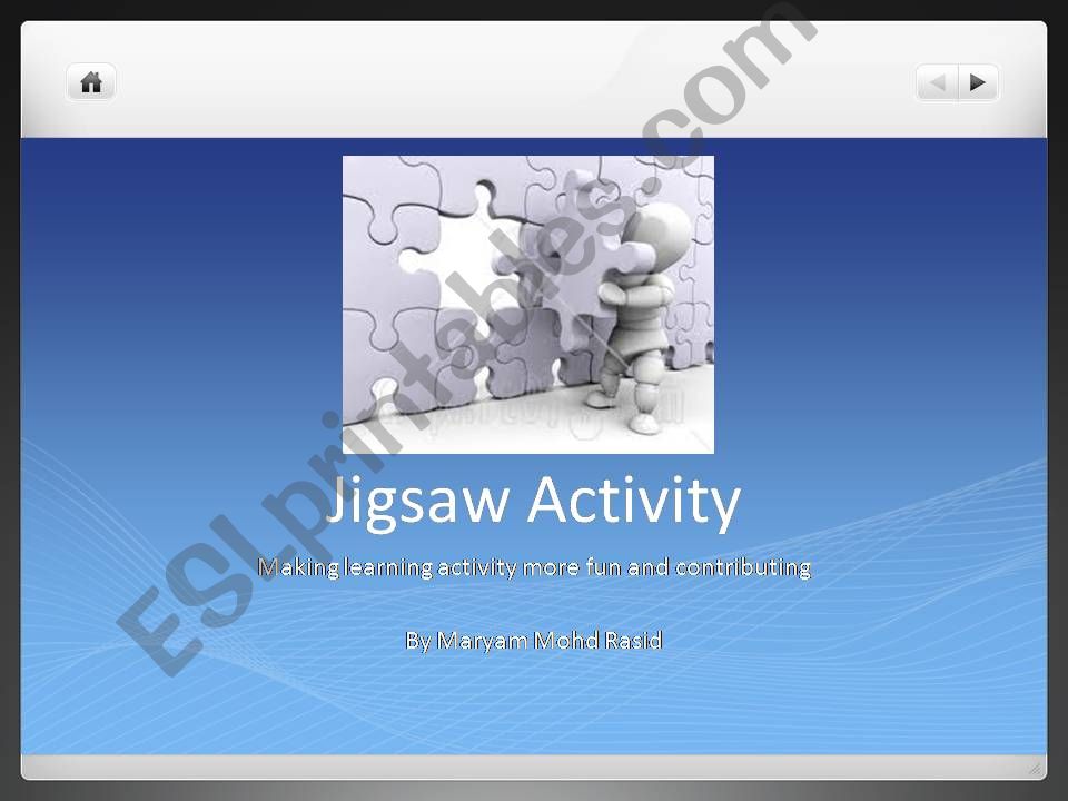 Introducing Jigsaw Activity to students