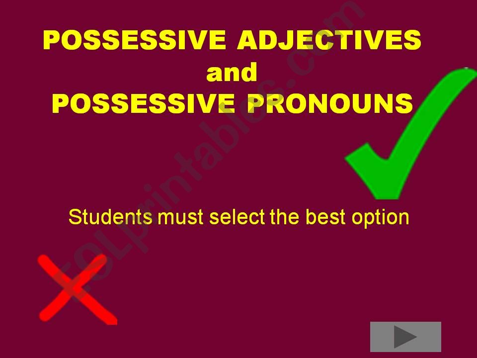 Possessive adjectives and possessive pronouns
