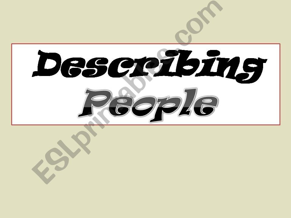 Describing people powerpoint