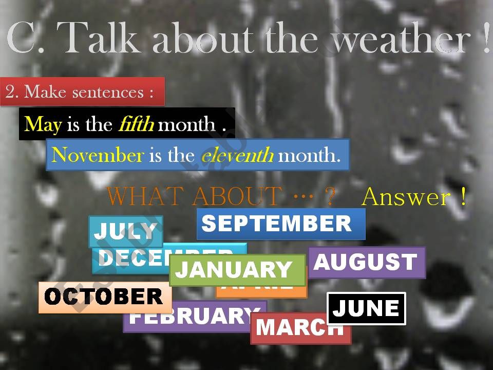 weather and months of the year - part 2