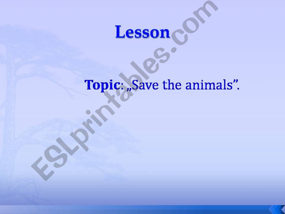 Save the animals - part 1 powerpoint