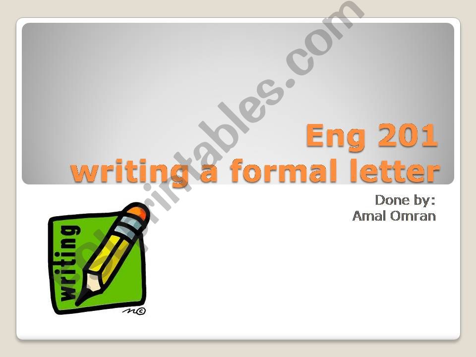 how to write a formal letter powerpoint