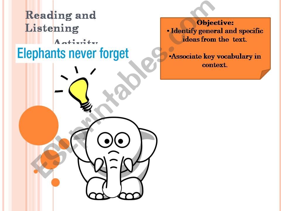 Reading Elephants  never forget
