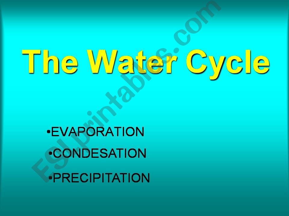 The water cycle powerpoint