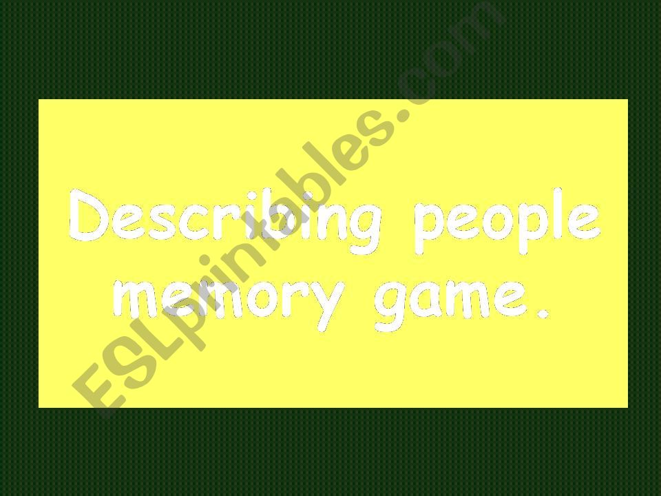describing people powerpoint