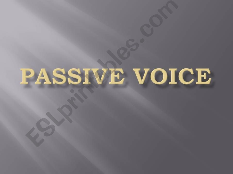 Passive Voice powerpoint