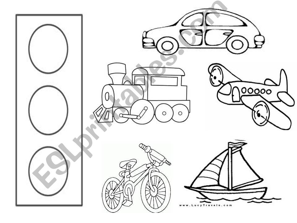 means of transport colouring powerpoint