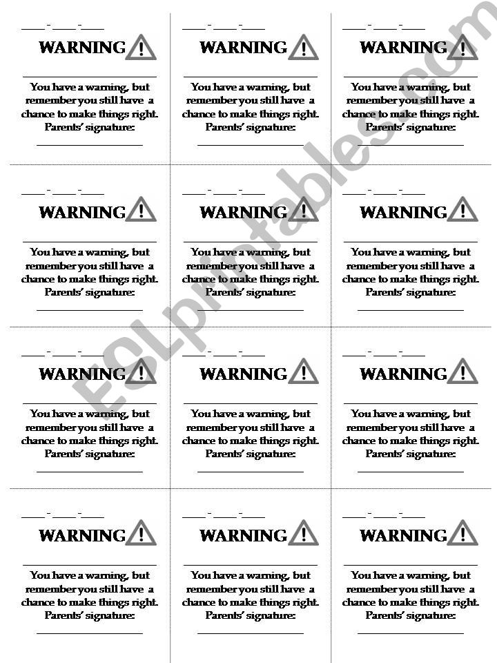 Behavior Warning powerpoint