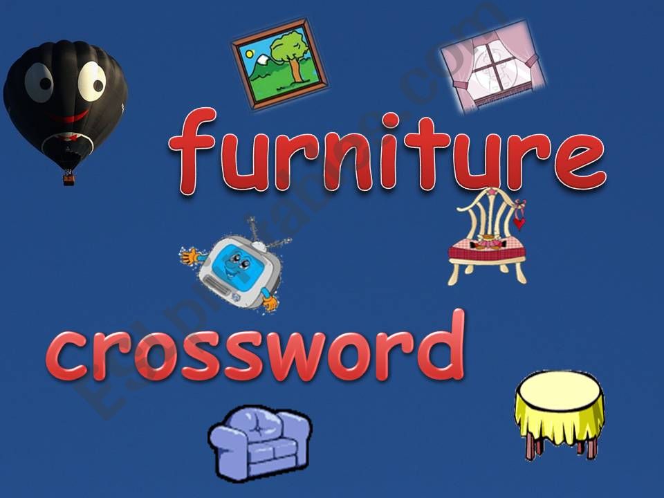 furniture, crossword powerpoint