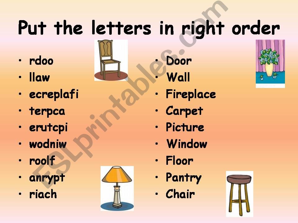 furniture exercises powerpoint