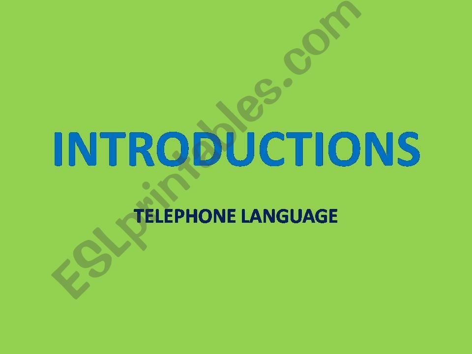 telephone language powerpoint