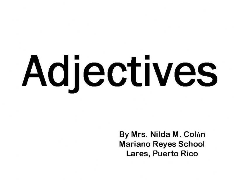 Adjectives powerpoint