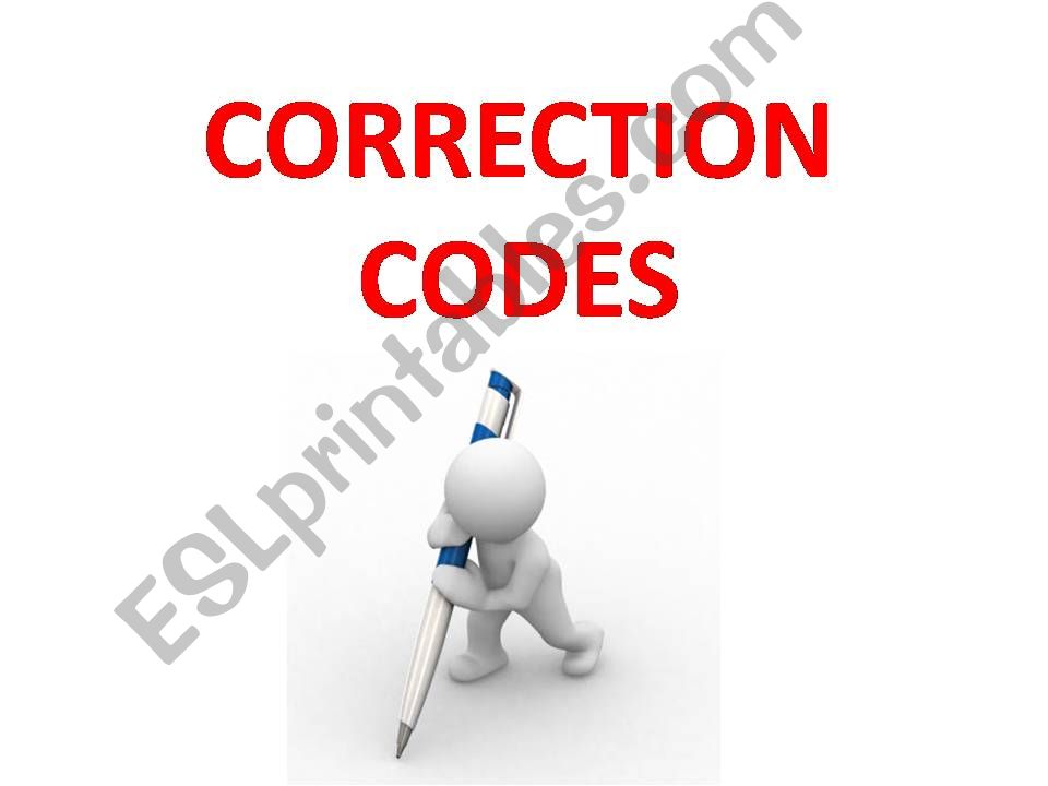 WRITING CORRECTION CODES powerpoint