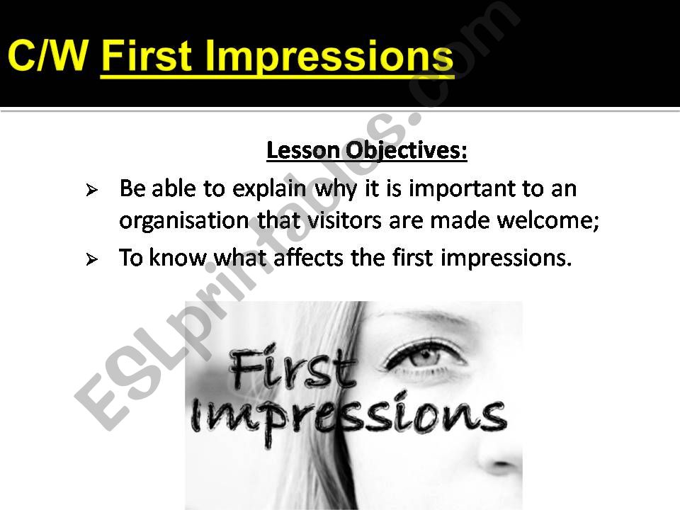 First impressions. 4 tasks. 8 slides
