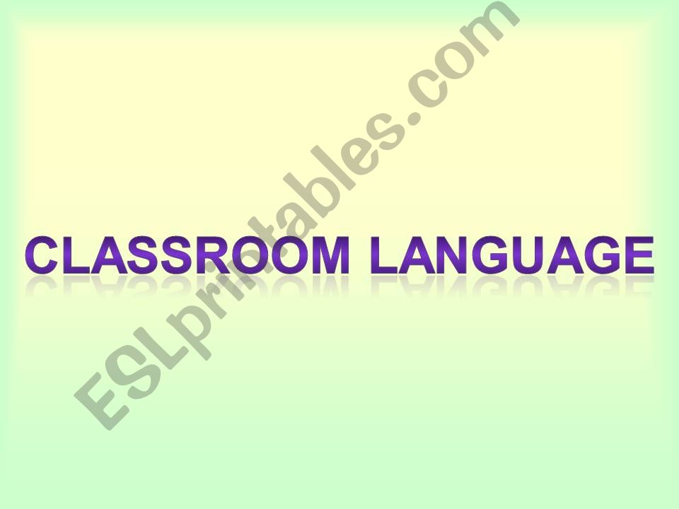 Classroom instructions powerpoint