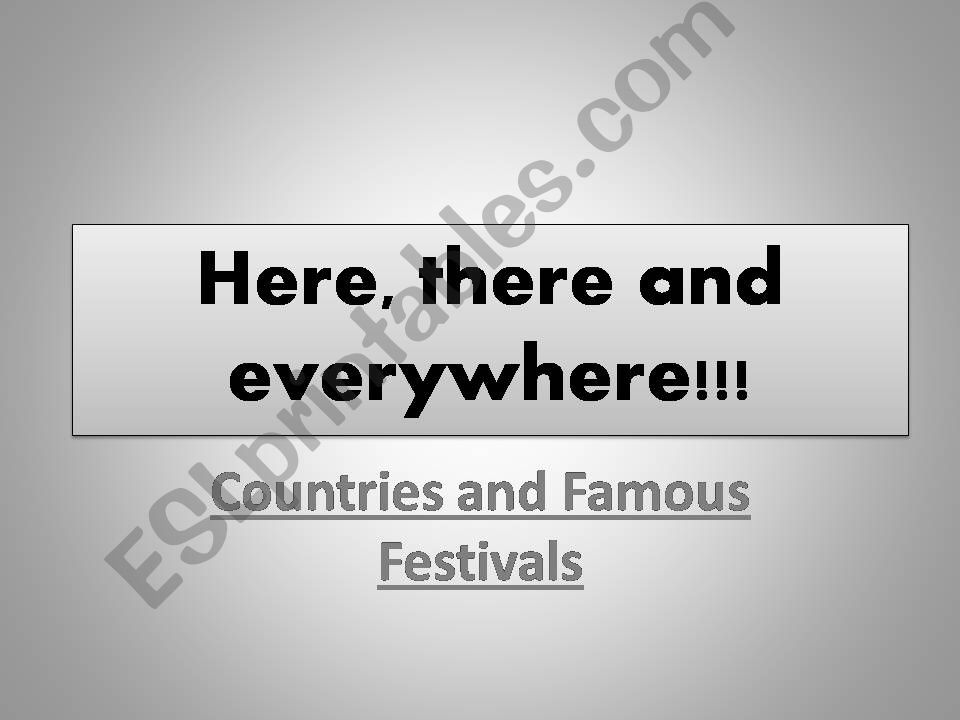 Countries and Festivals powerpoint