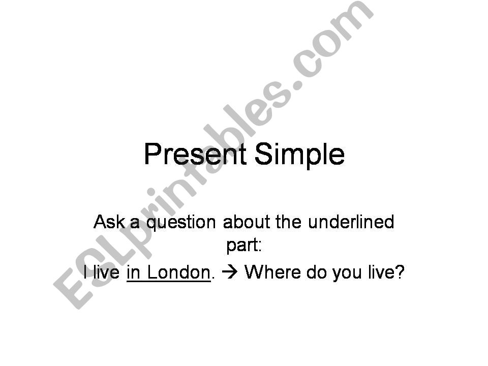 Present Simple questions powerpoint