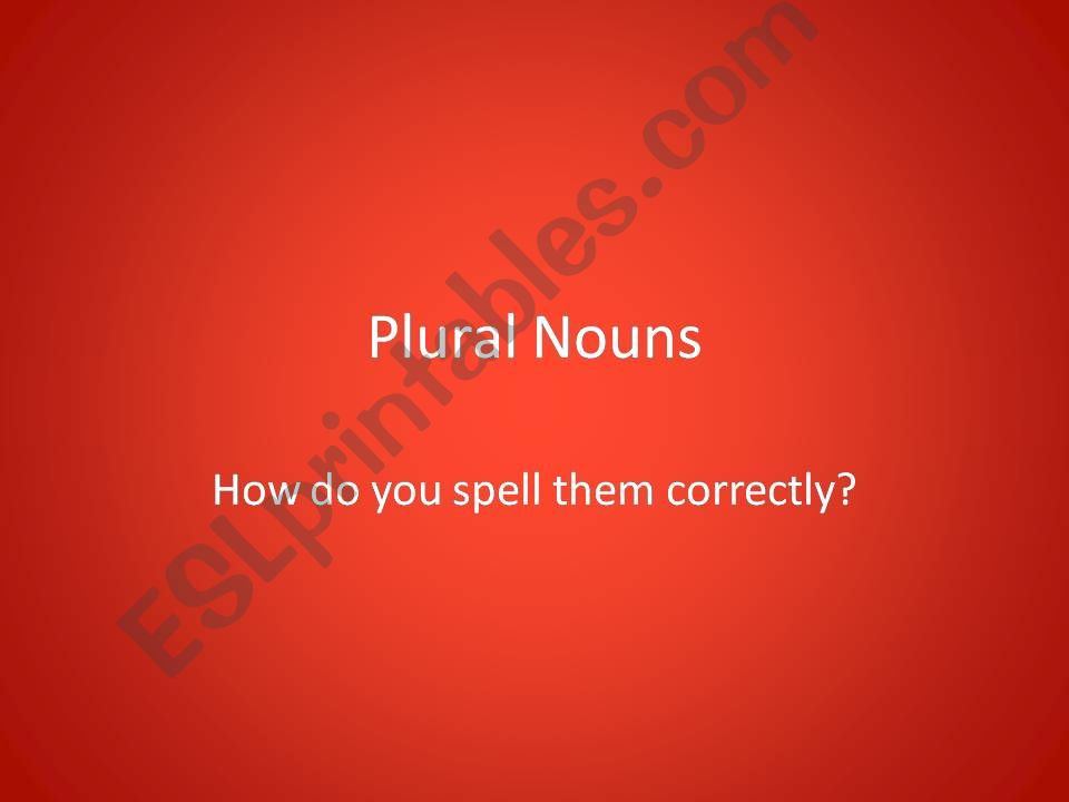 How to make nouns plural powerpoint
