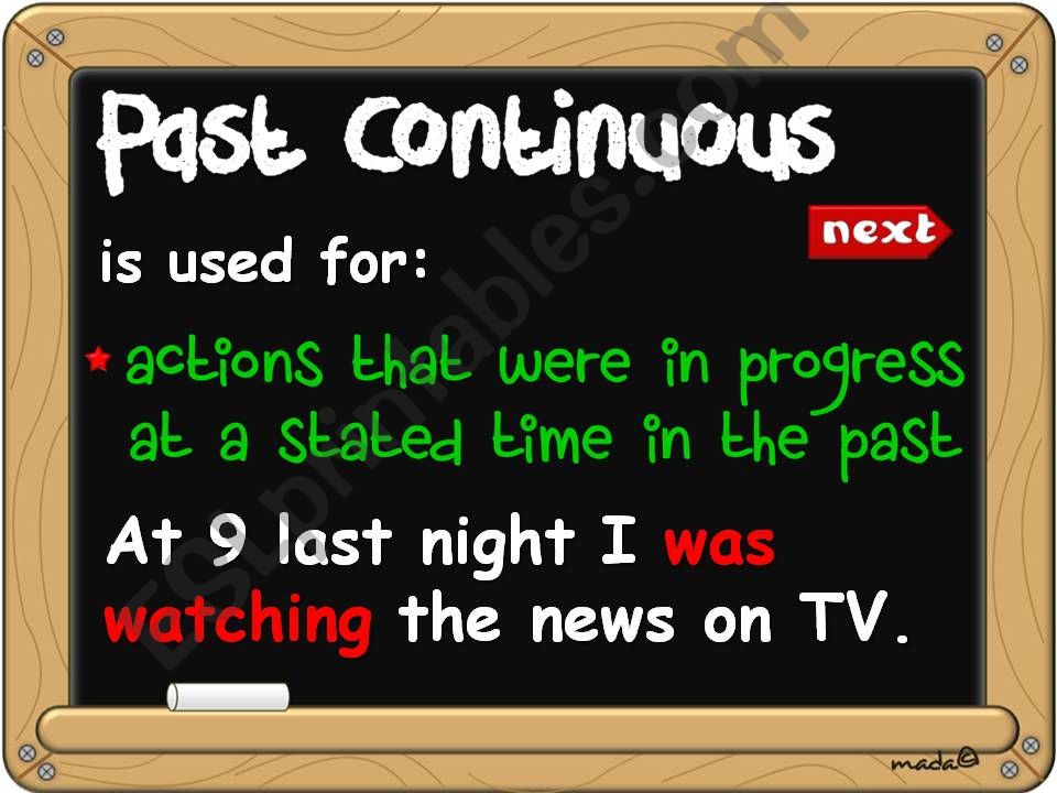 Past Continuous - grammar guide